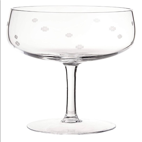 Kate Spade New York x Lenox Spade Clover 2 Piece Coupe Glass Set 1.25 LB Clear - Picture 4 of 7